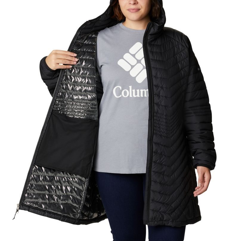 Women's Columbia Powder Lite Mid Jackets Black | Plus Size CA-Z5318